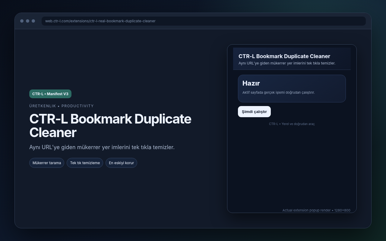 CTR-L Bookmark Duplicate Cleaner media preview.