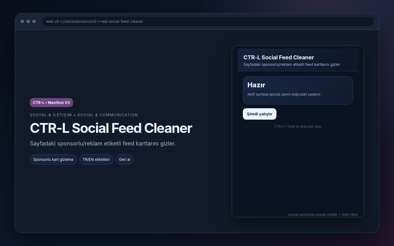 CTR-L Social Feed Cleaner media preview.