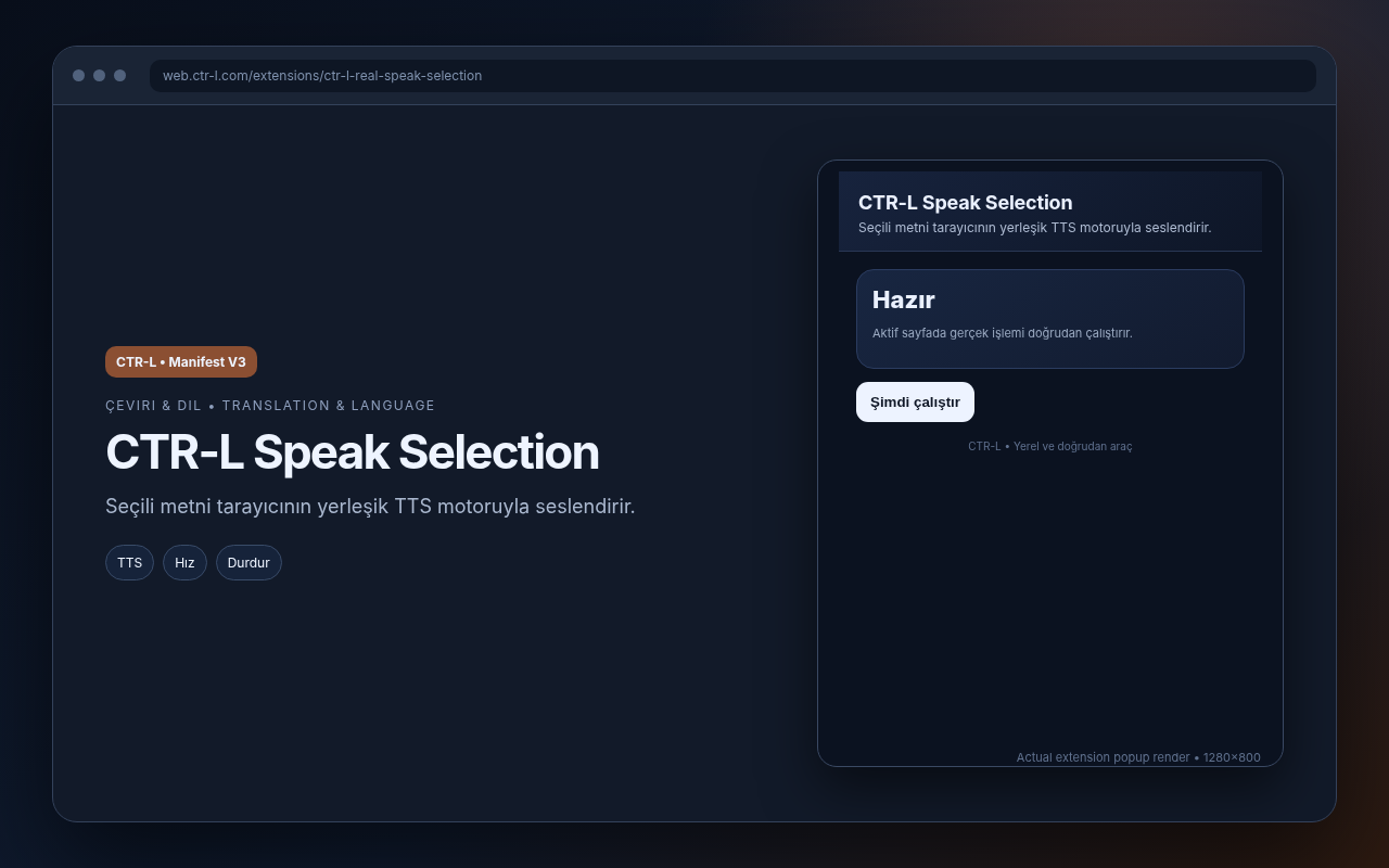 CTR-L Speak Selection media preview.