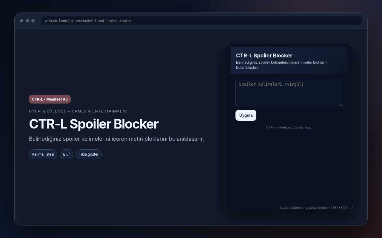 CTR-L Spoiler Blocker media preview.