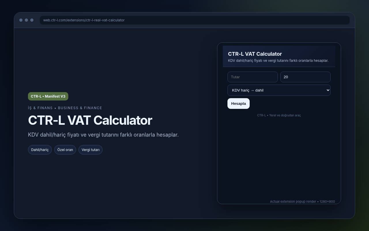 CTR-L VAT Calculator media preview.